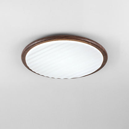 Plafonnier LED Rond Wooden Wrinkles - Design Naturel et Moderne pour Chambre