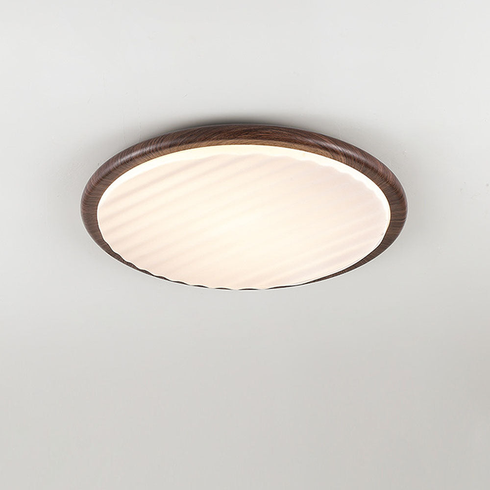 Plafonnier LED Rond Wooden Wrinkles - Design Naturel et Moderne pour Chambre