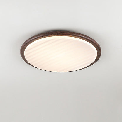 Plafonnier LED Rond Wooden Wrinkles - Design Naturel et Moderne pour Chambre
