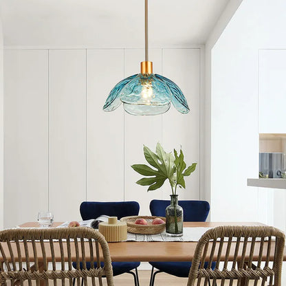 Suspension Fleurie Créative pour Table de Nuit – Éclairage Élégant en Verre pour Chambre et Salon