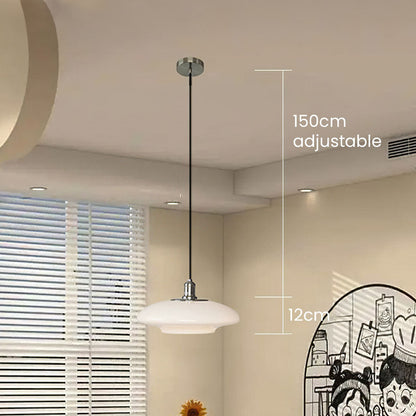 Suspension Moderne en Verre Blanc - Lampe Design Épuré E27