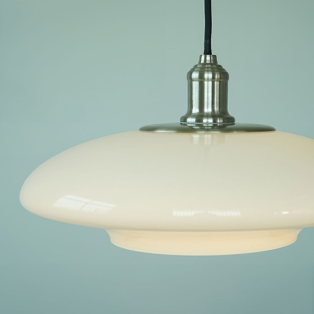 Suspension Moderne en Verre Blanc - Lampe Design Épuré E27