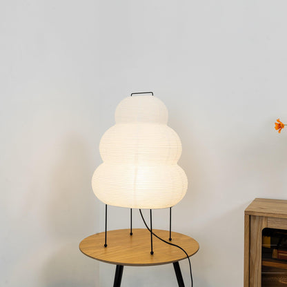 Lampe de Table Akari – Design Inspiré du Japon avec Papier de Murier et Métal
