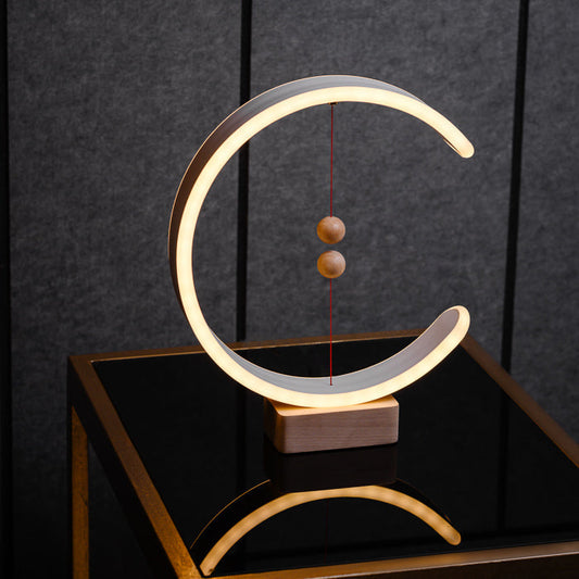 Lampe Aimante - Applique Murale Moderne à Magnétisme Unique, Design Innovant avec Base en Bois