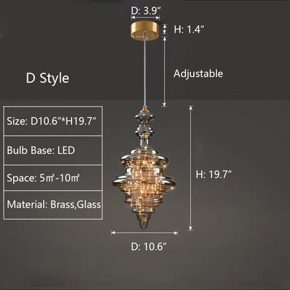 Suspension Moderne en Verre et Laiton – Éclairage Élégant pour Salon et Cuisine