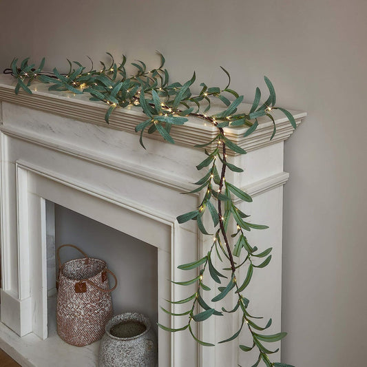 Guirlande de Branche d'Olive Enchantée avec 96 LED – Décoration Intérieure et Extérieure