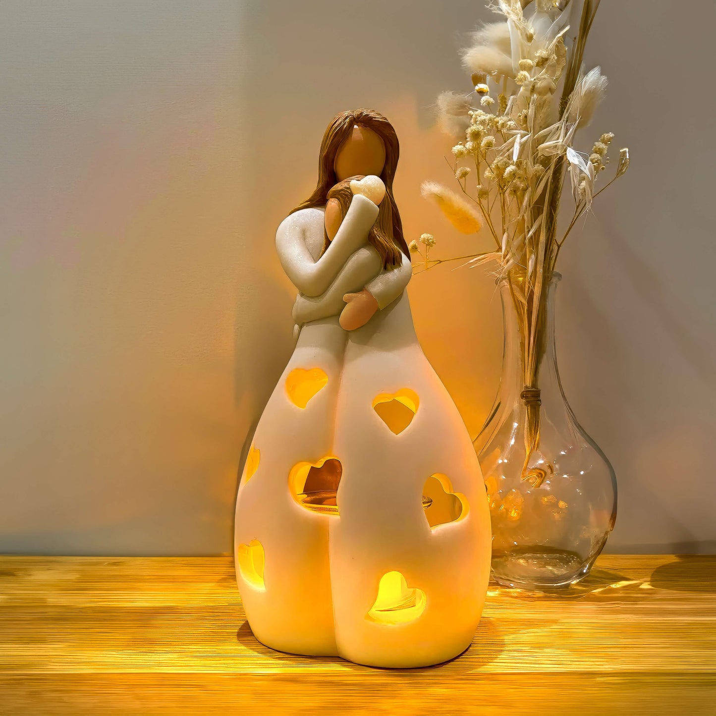 Lampe Eternal Love - Éclairage Romantique et Élégant en Résine Beige