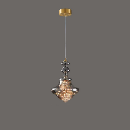 Suspension Moderne en Verre et Laiton – Éclairage Élégant pour Salon et Cuisine
