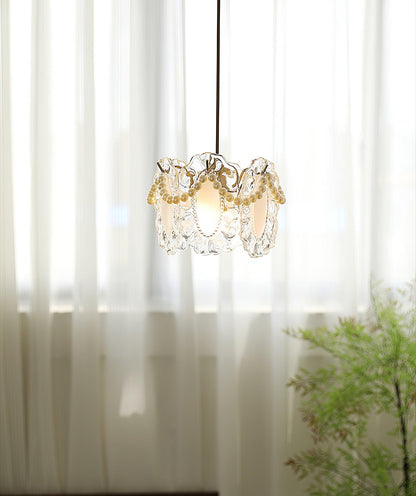 Suspension Luminaire en Verre Floral – Élégant et Raffiné, Design Naturel, LED Compatible