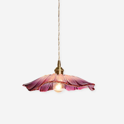 Suspension Flower Glass - Lampe en Verre Transparent, Design Rétro Élégant