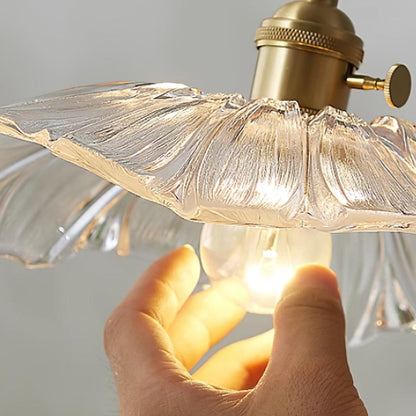 Suspension Flower Glass - Lampe en Verre Transparent, Design Rétro Élégant