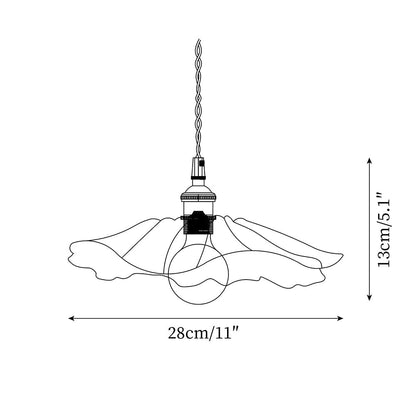 Suspension Flower Glass - Lampe en Verre Transparent, Design Rétro Élégant