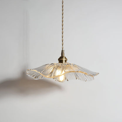 Suspension Flower Glass - Lampe en Verre Transparent, Design Rétro Élégant