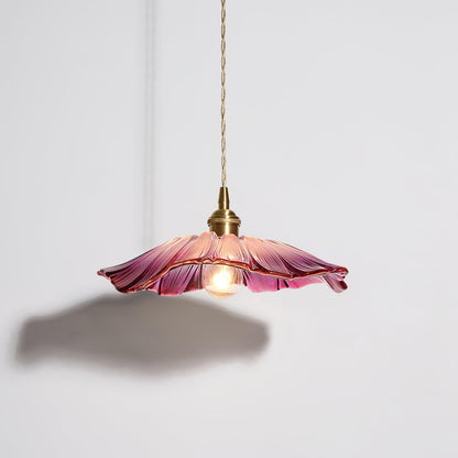 Suspension Flower Glass - Lampe en Verre Transparent, Design Rétro Élégant