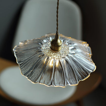 Suspension Flower Glass - Lampe en Verre Transparent, Design Rétro Élégant