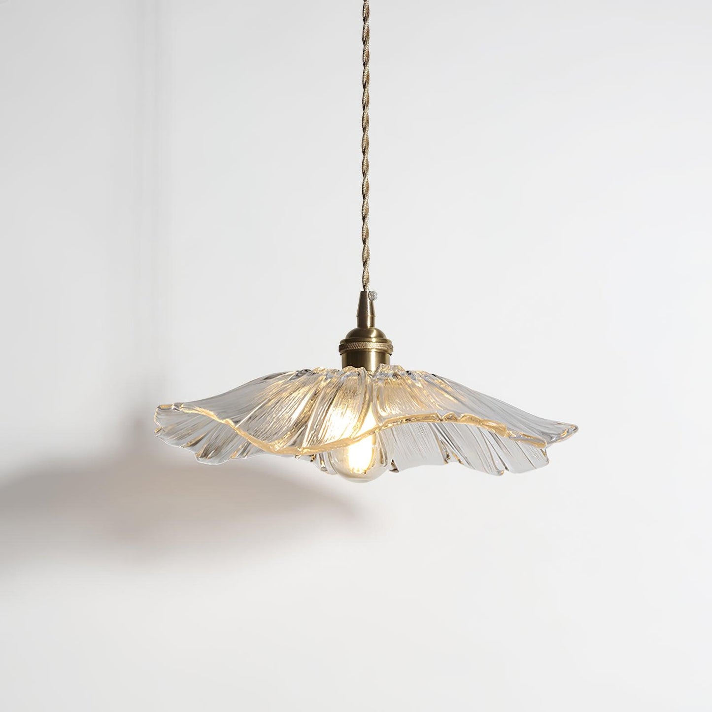 Suspension Flower Glass - Lampe en Verre Transparent, Design Rétro Élégant