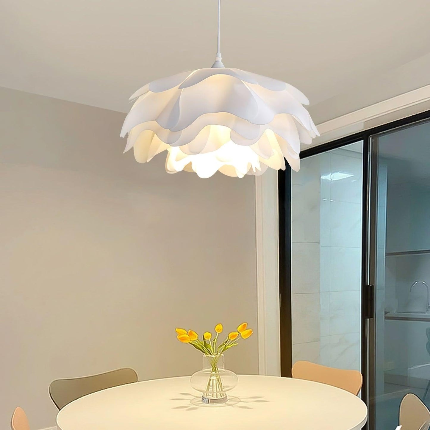 Lampe Pendante Blanche en Forme de Fleur – LED