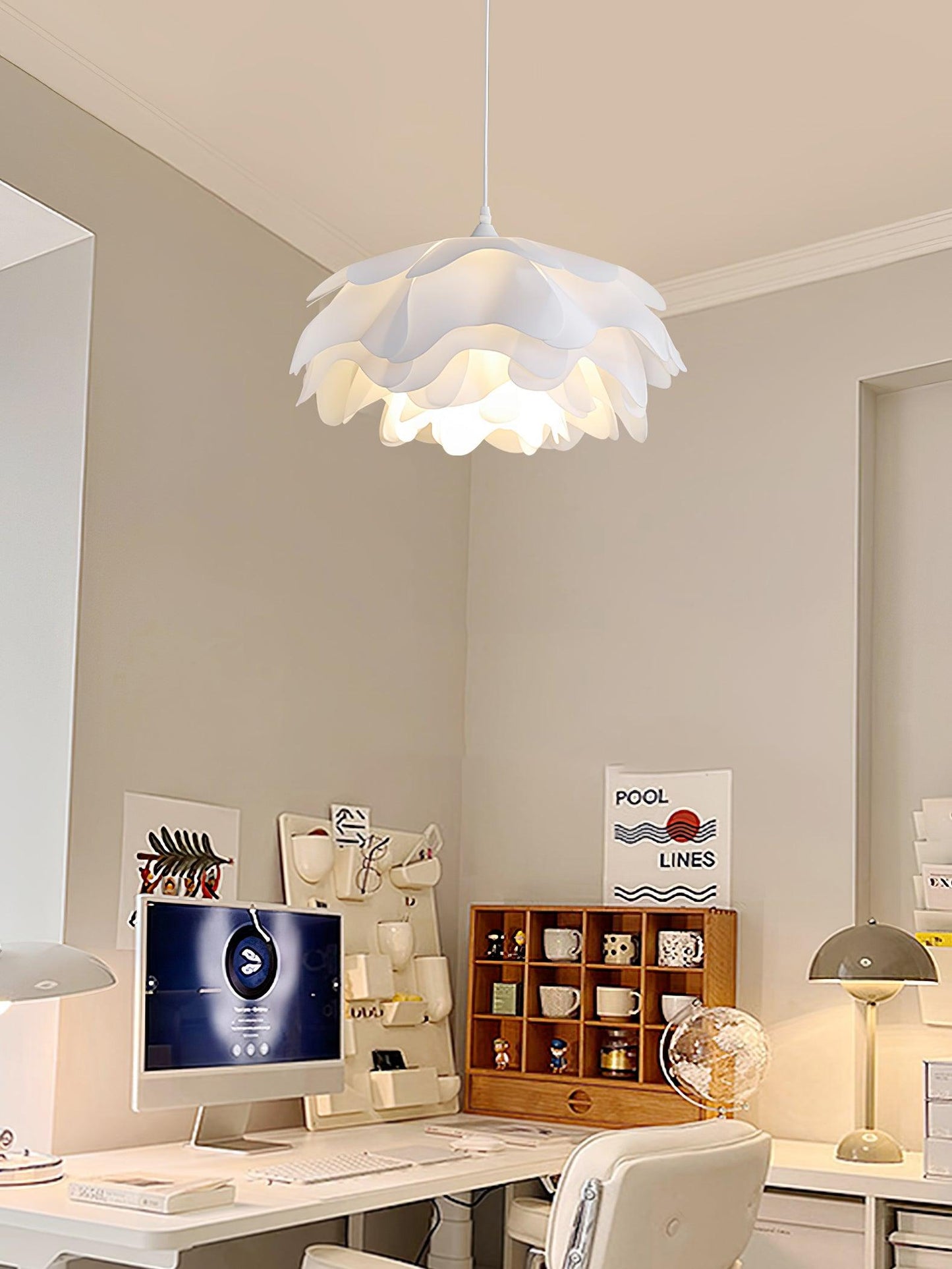Lampe Pendante Blanche en Forme de Fleur – LED