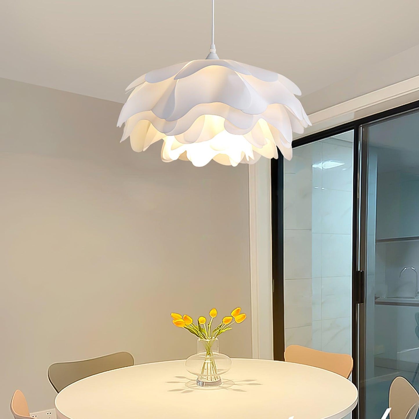 Lampe Pendante Blanche en Forme de Fleur – LED