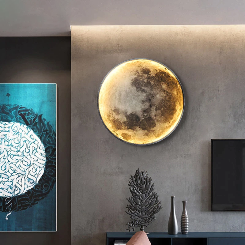 Lampe Murale LED Lune avec Contrôle par Application - 3 Modes de Couleur et Fonction de Dimmabilité