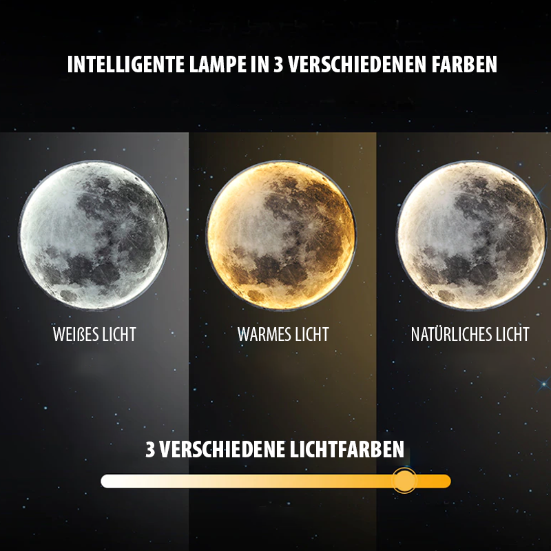 Lampe Murale LED Lune avec Contrôle par Application - 3 Modes de Couleur et Fonction de Dimmabilité