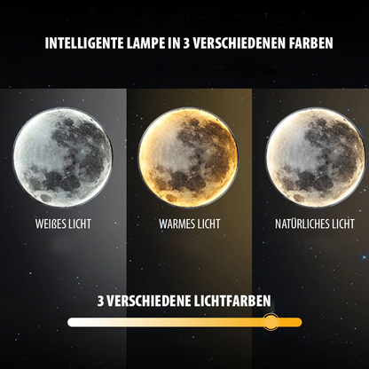 Lampe Murale LED Lune avec Contrôle par Application - 3 Modes de Couleur et Fonction de Dimmabilité