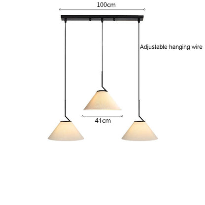 Suspension Nordic Plissée Crème – Design Scandinave Élégant en Tissu LED