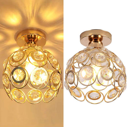 Suspension Hallway Fancy Gold - Lustre Élégant en Or et Cristal pour Couloir
