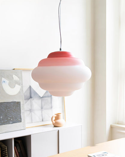 Suspension Gradient Cloudy en Verre Mat - Éclairage LED Décoratif Coloré