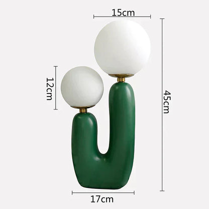 Lampe de Table Moderne Cactus – Éclairage Créatif et Élégant avec Globes en Verre