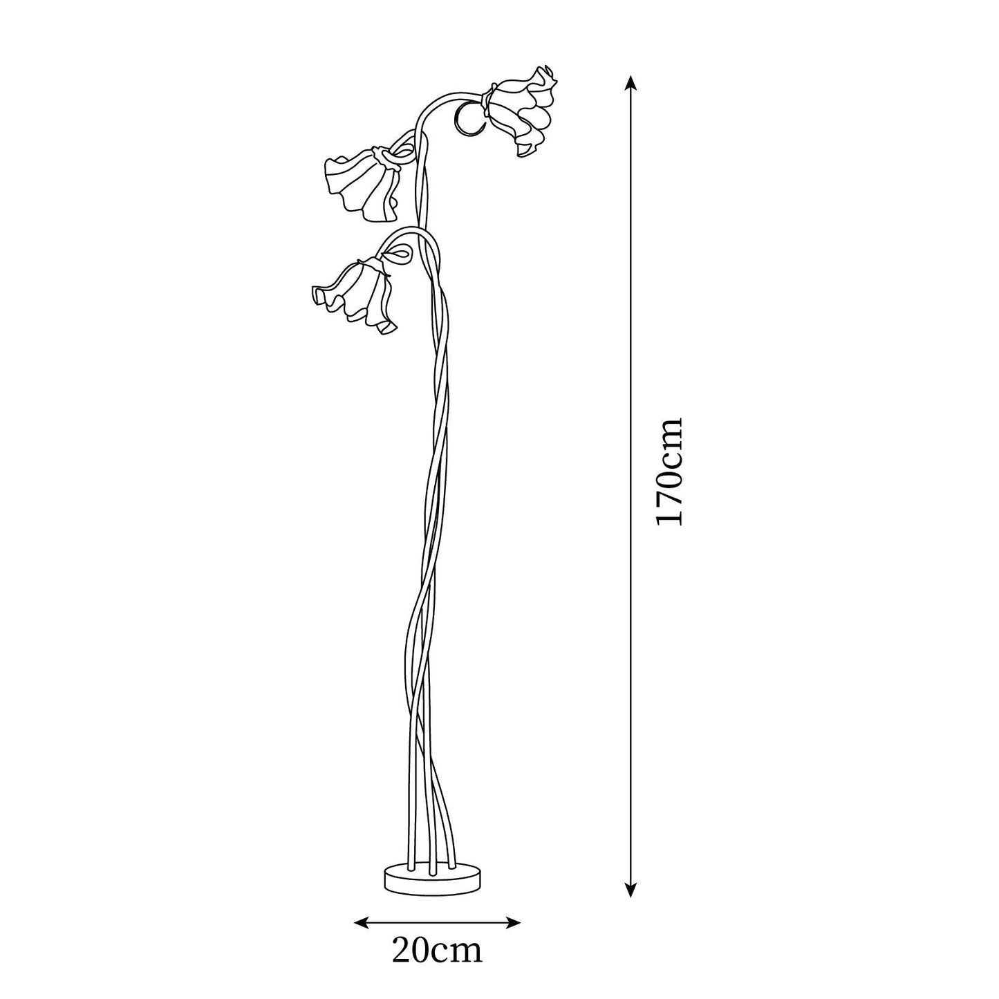 Lampadaire Calla Flowers – Éclairage Élégant avec Fleurs Blanches et Design Raffiné