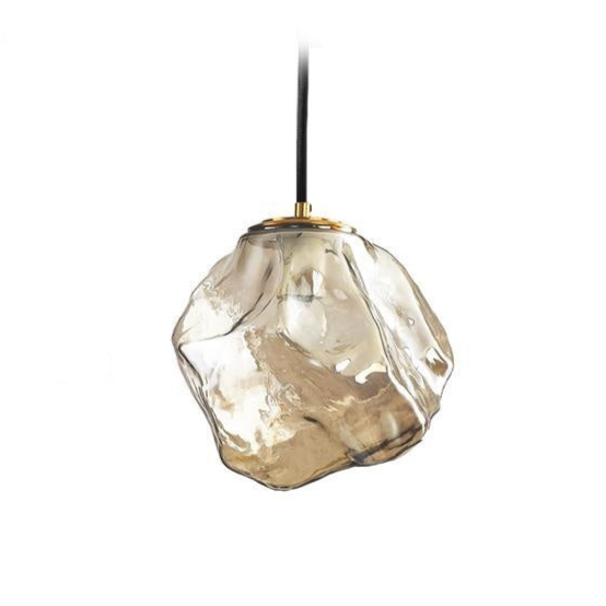 Suspension Lava Glass en Cuivre et Verre – Éclairage LED Moderne