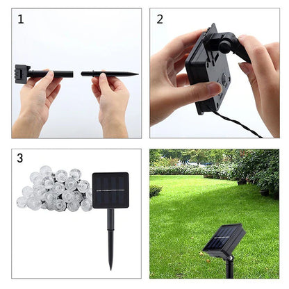 Guirlande Solaire LED Étanche – Éclairage Extérieur Décoratif pour Jardin, Terrasse et Balcon