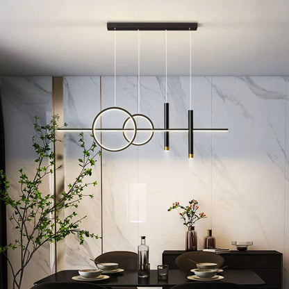 Lampe Moderne de Salle à Manger avec 3 Anneaux - Éclairage Ajustable Design Élégant