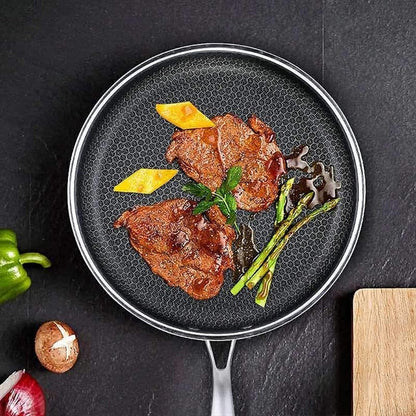 Poêle Antiadhésive en Acier Inoxydable CuisinePro – Cuisson Parfaite et Facile