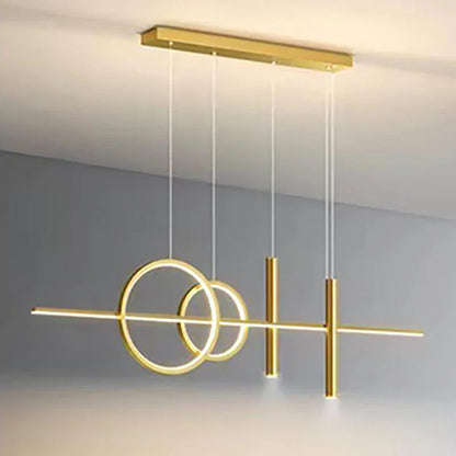 Lampe Moderne de Salle à Manger avec 3 Anneaux - Éclairage Ajustable Design Élégant