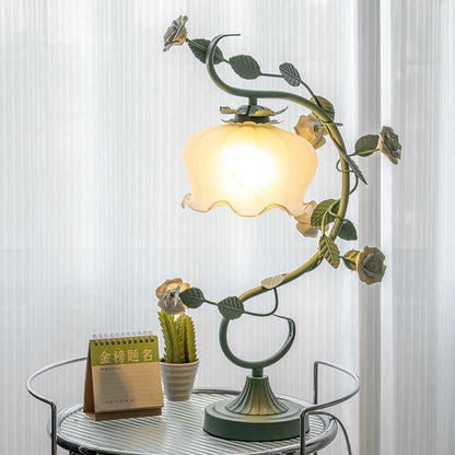 Lampe RoseGlo - Lampe Rose Élégante et Stylée avec Abat-jour en Verre, Éclairage Doux et Romantique