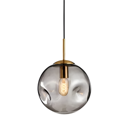 Suspension Moderne en Verre Doré – Élégance Scandinave avec Éclairage Doux