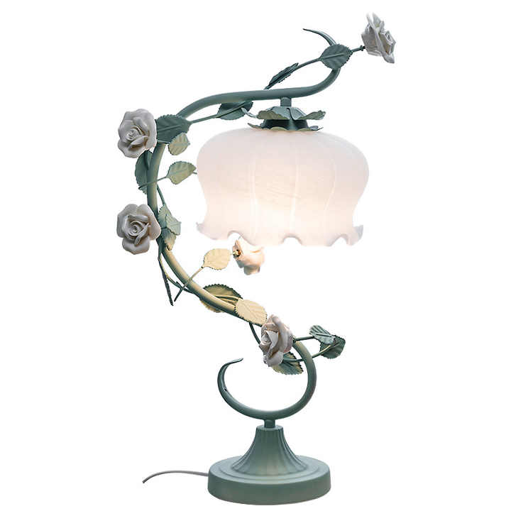 Lampe RoseGlo - Lampe Rose Élégante et Stylée avec Abat-jour en Verre, Éclairage Doux et Romantique