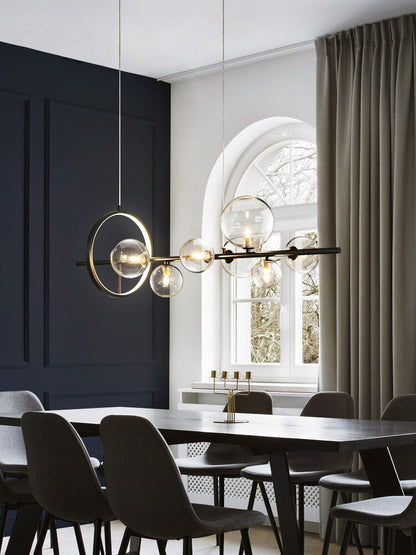 Chandelier Transparent en Verre - Design Unique en Forme de Bulles pour un Intérieur Moderne