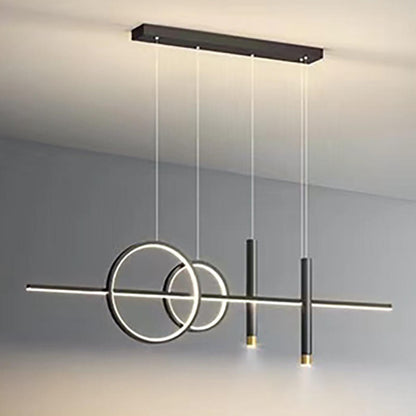 Lampe Moderne de Salle à Manger avec 3 Anneaux - Éclairage Ajustable Design Élégant
