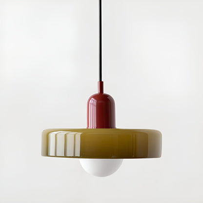 GlampGlow - Suspension luminaire en Verre Ajustable et Colorée, Applique Moderne