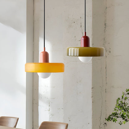 GlampGlow - Suspension luminaire en Verre Ajustable et Colorée, Applique Moderne