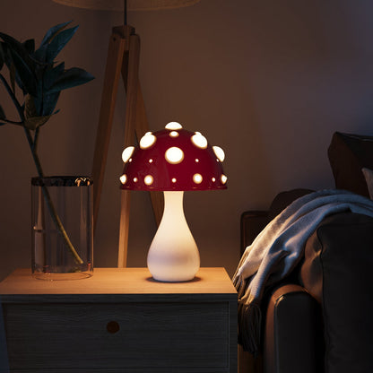 Lampe de Table Amanita - Design Inspiré du Champignon avec Lumière LED Dimmable et Option Sans Fil