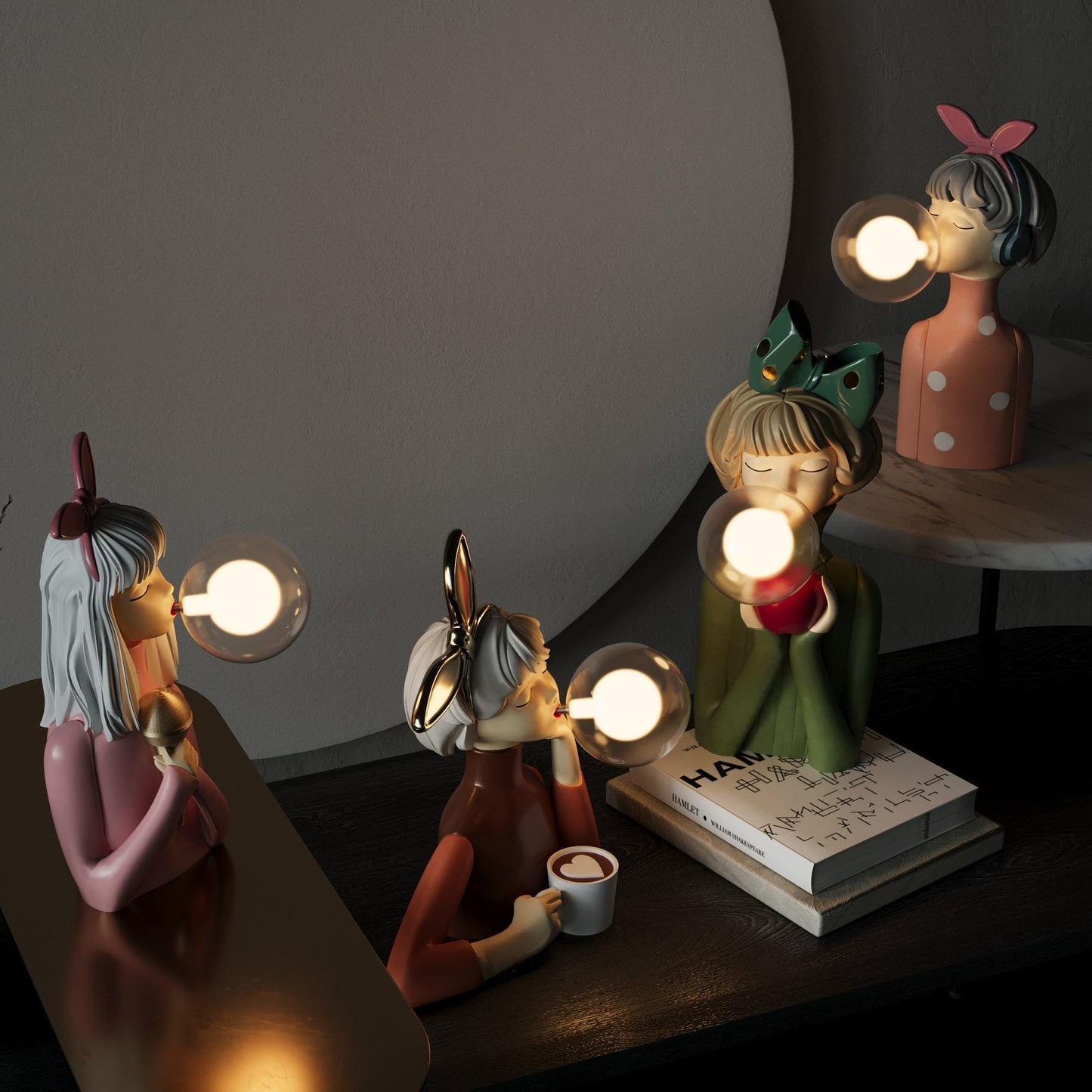 Lampe de Table Artisan Sisters – Élégance Artisanale en Bois et Textile