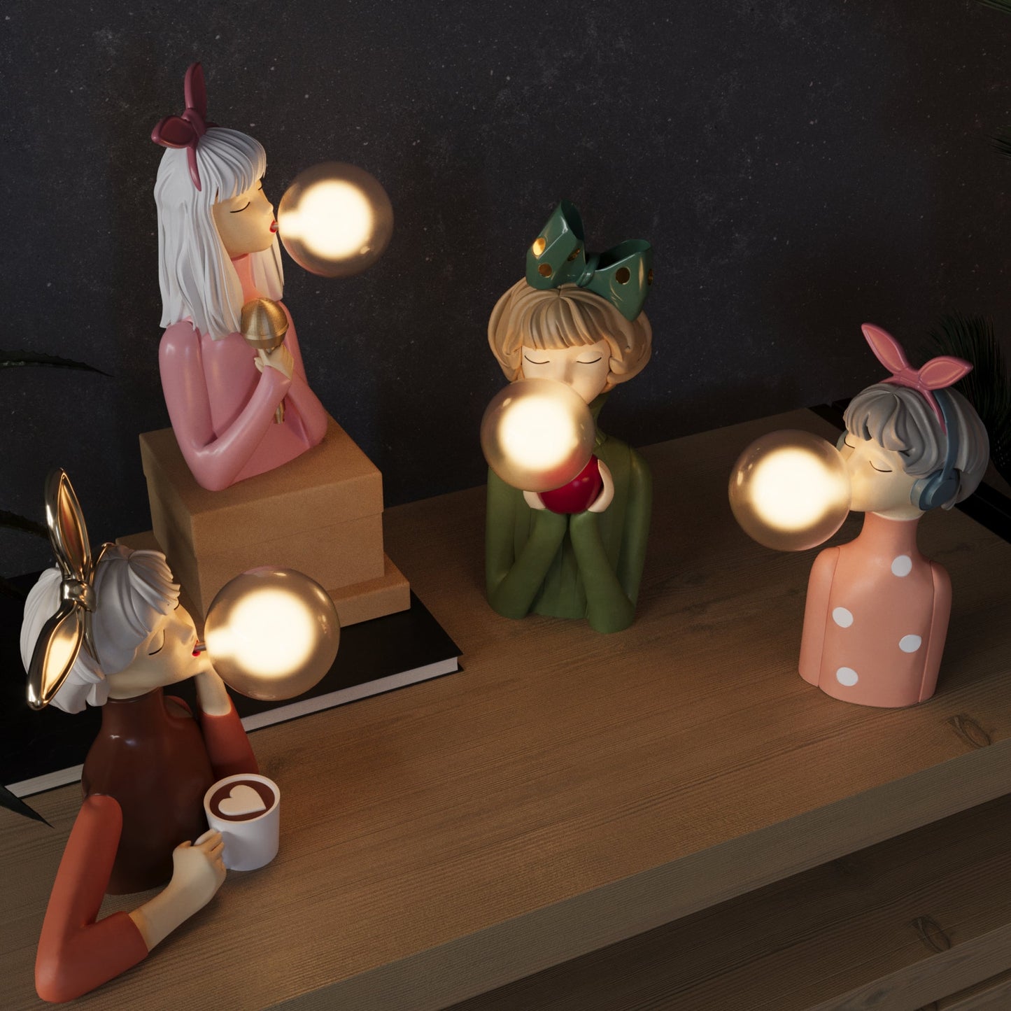 Lampe de Table Artisan Sisters – Élégance Artisanale en Bois et Textile