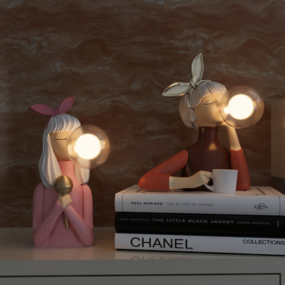 Lampe de Table Artisan Sisters – Élégance Artisanale en Bois et Textile