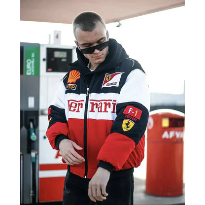 Veste Ferrari Vintage – Style Racing Unisexe, Vêtement Sport Rétro pour Fans Formule 1