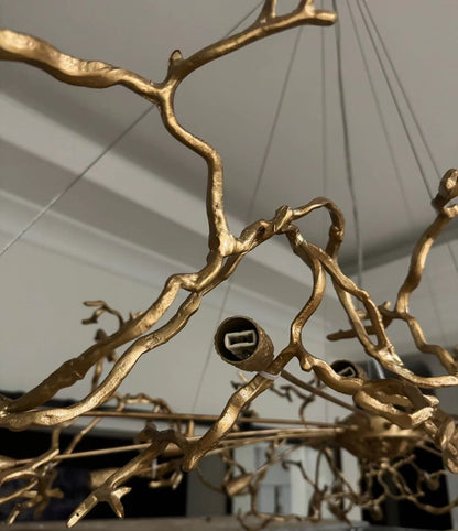 Lustre en Cristal Style Branché Français – Lustre Élégant en Aluminium et Cristal pour Salon et Salle à Manger