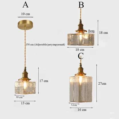 Lampe Pendante Retro Moderne en Verre avec Cordon Doré - Éclairage LED Élégant